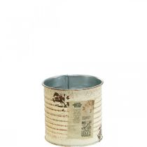 Artículo Macetero lata decorativa lata de metal crema Ø8cm H7.5cm