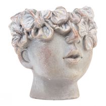 Artículo Maceta con aspecto de hormigón, jardinera frontal, busto, Al. 14 cm