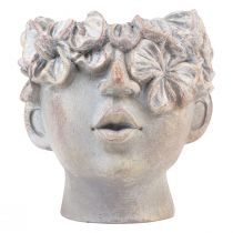 Artículo Maceta con aspecto de hormigón, jardinera frontal, busto, Al. 14 cm