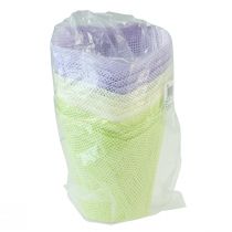 Artículo Macetero tejido macetero de papel verde, amarillo, morado Ø7cm H13cm 12ud
