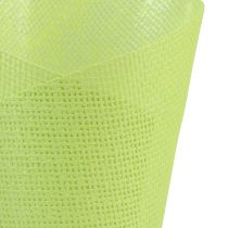 Artículo Macetero tejido macetero de papel verde, amarillo, morado Ø9cm H18cm 9ud