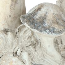 Artículo Decoración de setas de piedra fundida gris blanca lavada 21,5×18×22cm