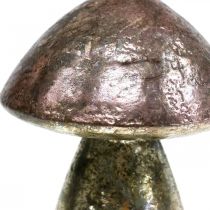 Deco setas decoración otoño rosa metal Ø9cm H13.5cm 2pcs