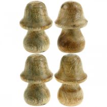 Hongo madera de mango hongo de madera natural decoración de otoño Ø5cm H7.5cm 6 piezas