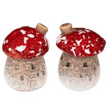 Artículo Decoración de casa de setas, amanita muscaria en miniatura de 6 cm, 2 unidades