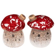 Artículo Decoración de casa de setas, amanita muscaria en miniatura de 6 cm, 2 unidades
