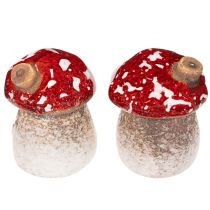 Artículo Decoración de casa de setas, amanita muscaria en miniatura de 6 cm, 2 unidades