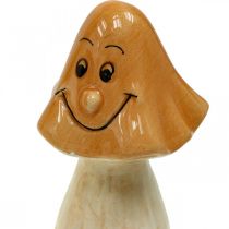 Artículo Setas decorativas figuras decorativas de otoño de cerámica marrón Ø6cm H10,5cm 3 piezas