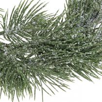 Corona navideña ramas de pino artificial nevadas Ø30cm