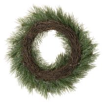 Artículo Corona artificial de ramas de pino con piñas pequeñas, 40 cm.