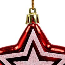 Artículo Estrella para colgar Rojo, blanco Plástico 8,5cm 2pzs