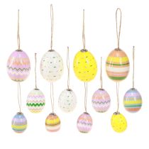 Artículo Huevos de Pascua de plástico colgantes colores surtidos Al. 3,5–5,5 cm 24 piezas