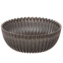 Artículo Bol acanalado, color antracita, decorativo, redondo, 15 cm, 2 piezas