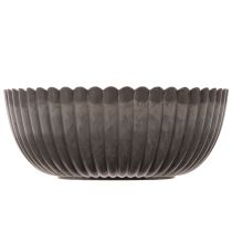Artículo Bol acanalado, color antracita, decorativo, redondo, 15 cm, 2 piezas