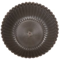 Artículo Bol acanalado, color antracita, decorativo, redondo, 15 cm, 2 piezas