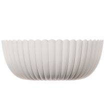 Artículo Bol redondo acanalado en color blanco para decoración versátil, 15 cm, 2 unidades
