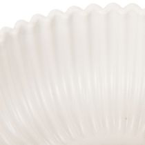 Artículo Bol redondo acanalado en color blanco para decoración versátil, 15 cm, 2 unidades