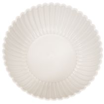 Artículo Bol redondo acanalado en color blanco para decoración versátil, 15 cm, 2 unidades