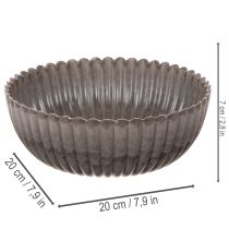 Artículo Bol redondo acanalado, recipiente decorativo para arreglos florales, 20 cm, 2 unidades
