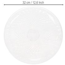 Artículo Bol redondo decorativo transparente con pie, 32 cm.