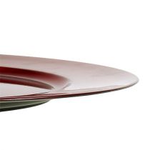Artículo Platos decorativos de plástico rojo Ø33cm con efecto esmaltado 6uds