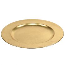 Plato de plástico Ø33cm dorado con efecto pan de oro