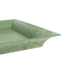 Plato de plástico cuadrado verde 19,5cm x 19,5cm