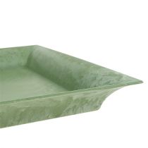 Plato de plástico cuadrado verde 26cm x 26cm