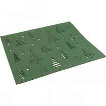 Mantel individual decoración de mesa navideña fieltro verde 45×35cm 4pcs