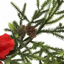 Artículo Corona decorativa flor de pascua y ramas de coníferas artificialmente Ø30cm