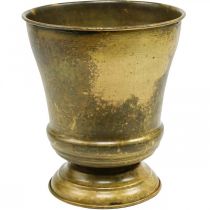 Macetero vintage florero metal latón Ø17cm H19cm