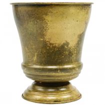 Artículo Macetero vintage florero de metal latón Ø17cm H19cm