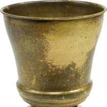 Macetero vintage florero metal latón Ø17cm H19cm