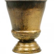 Artículo Macetero vintage florero de metal latón Ø14cm H17cm