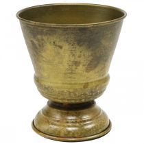 Macetero vintage florero metal latón Ø11.5cm H13.5cm