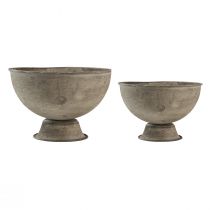 Artículo Cuenco trofeo decorativo metal gris Ø12,5/15cm juego de 2