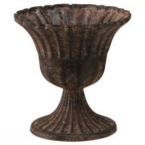 Artículo Jarrón taza taza decorativa metal marrón antiguo Ø14cm H12cm