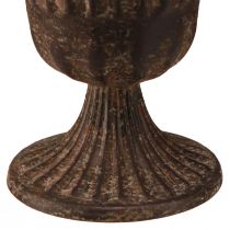 Artículo Jarrón taza taza decorativa metal marrón antiguo Ø14cm H12cm