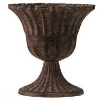 Artículo Jarrón taza taza decorativa metal marrón antiguo Ø14cm H12cm