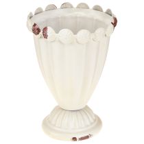 Artículo Jarrón de taza taza decorativa de metal marrón crema Ø9cm H13cm