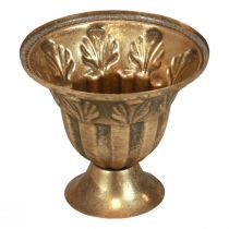 Taza jarrón decoración taza metal dorado aspecto antiguo Ø13cm H11,5cm