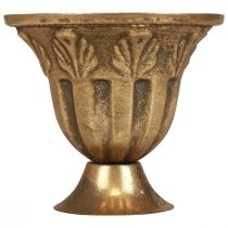 Taza jarrón decoración taza metal dorado aspecto antiguo Ø13cm H11,5cm
