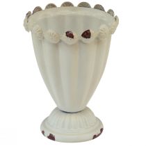Jarrón de taza taza decorativa de metal marrón crema Ø9cm H13cm
