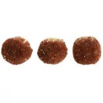 Artículo Pompones con purpurina marrón pompones 2,5cm 2 bolsas – 24ud