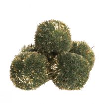 Artículo Pompones con purpurina verde pompones 2,5cm 2 bolsas – 24 piezas