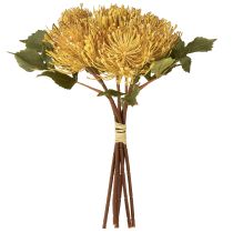Artículo Alfiletero artificial de Protea Leucospermum amarillo 30cm 6 uds