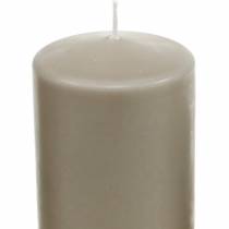 Artículo Vela de pilar 130/70 vela marrón decoración de velas de cera natural sostenible
