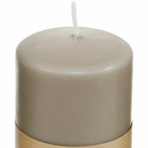 Artículo Vela de pilar puro marrón 90/60 vela de cera natural decoración sostenible de velas de colza estearina