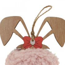Colgante conejito rosa colgante deco de madera Ø5cm-10cm 6 piezas