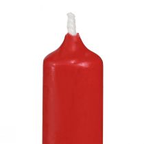 Artículo Velas piramidales velas de árbol rojo cera Ø14mm H70mm 50ud